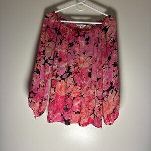 Cabi Pink Floral Print Blouse S